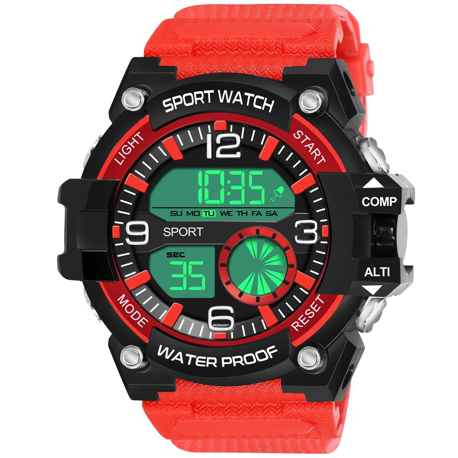     			Hala Red Resin Digital Men's Watch