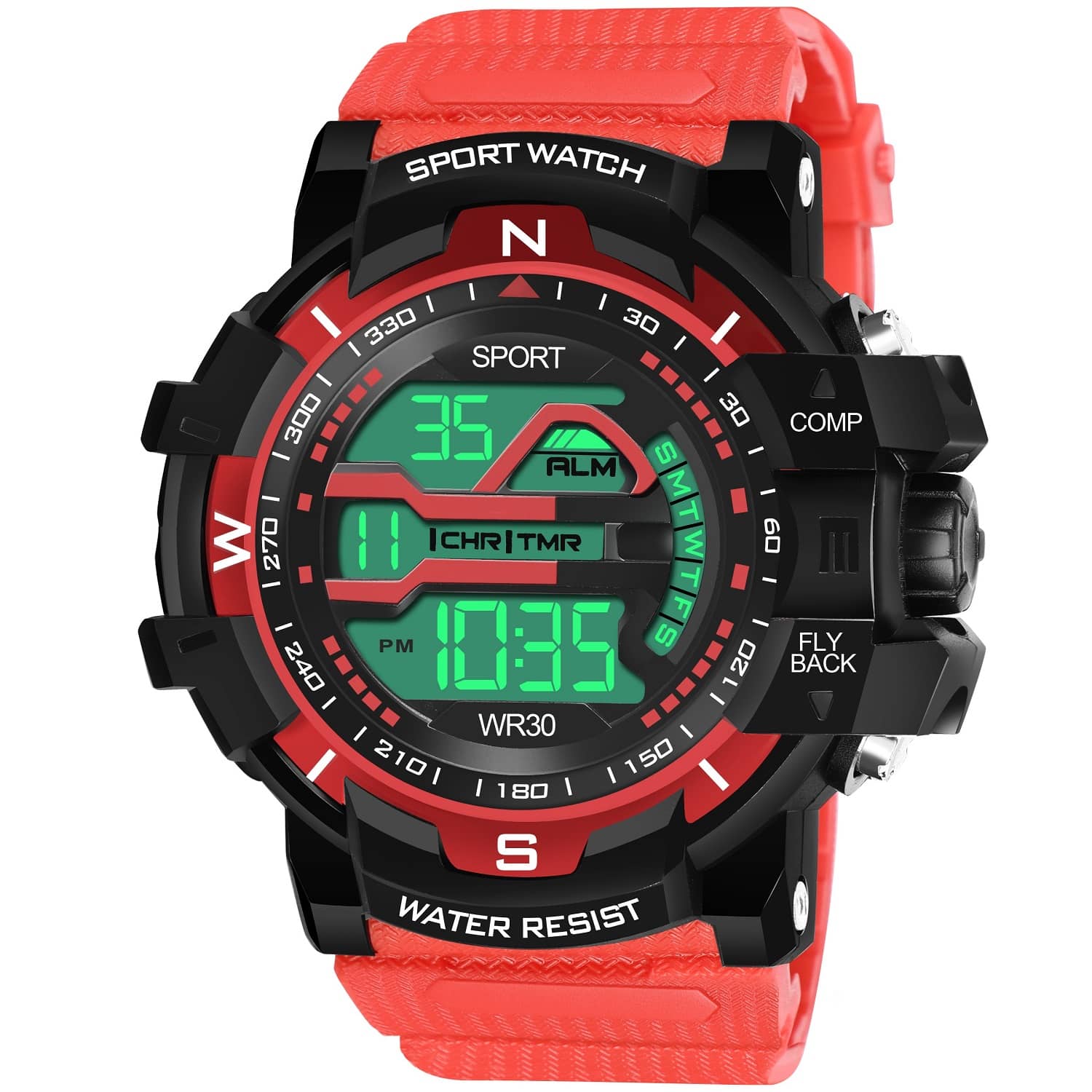 Hala Red Resin Digital Men's Watch