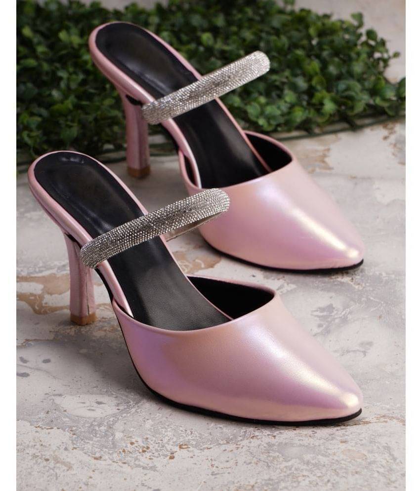 JM Looks Peach Women's Mules Heels JM Looks Peach Women's Mules Heels