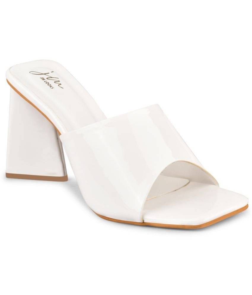 JM Looks White Women's Slip On Heels JM Looks White Women's Slip On Heels