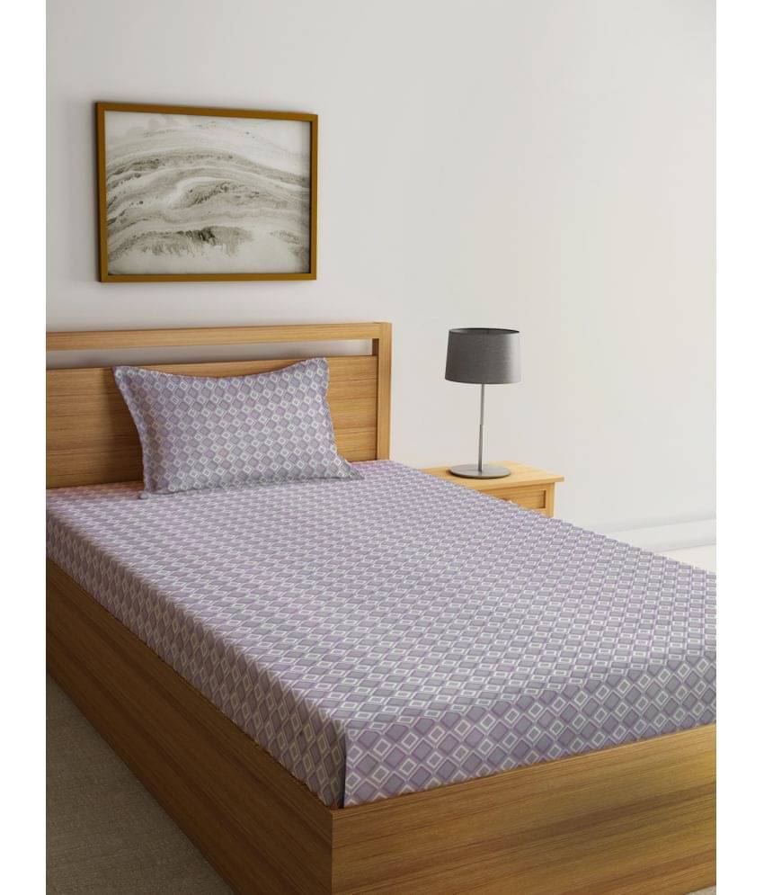 Klotthe Poly Cotton 1 Single Bedsheet with 1 Pillow Cover ( Purple ) Klotthe Poly Cotton 1 Single Bedsheet with 1 Pillow Cover ( Purple )