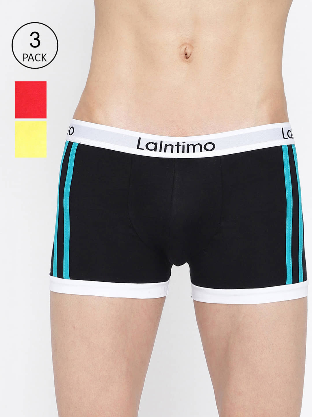 La Intimo Pack of 3 Cotton Trunks For Men's ( Multicolor )