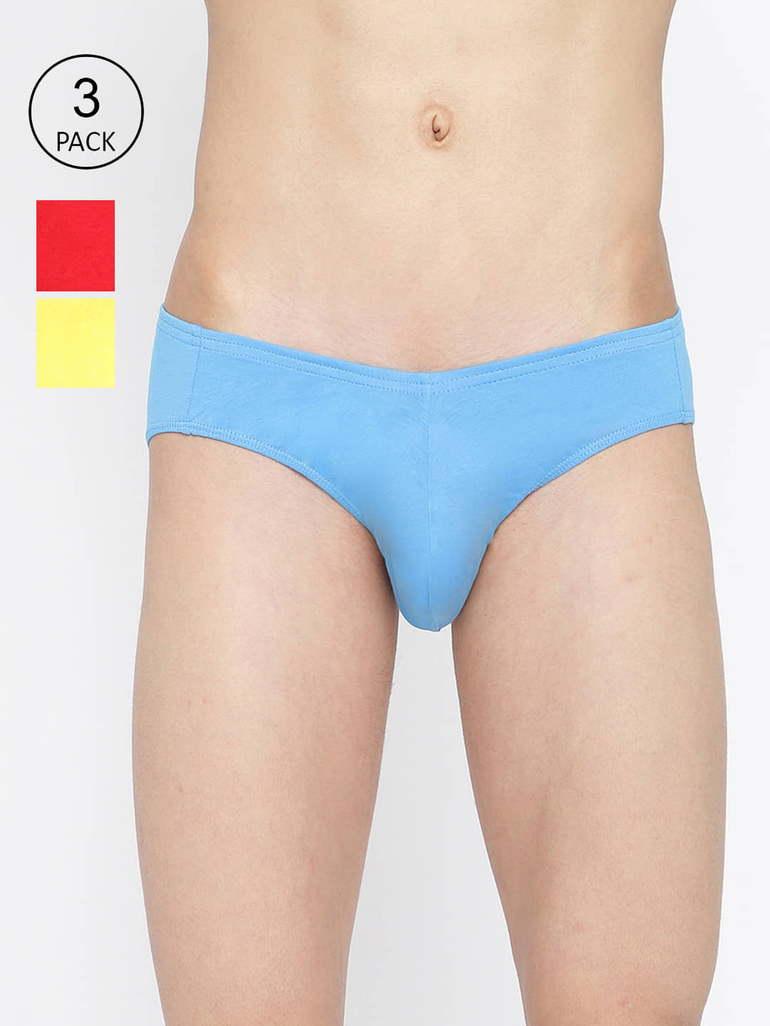 La Intimo Pack of 3 Cotton Briefs For Men's ( Multicolor )