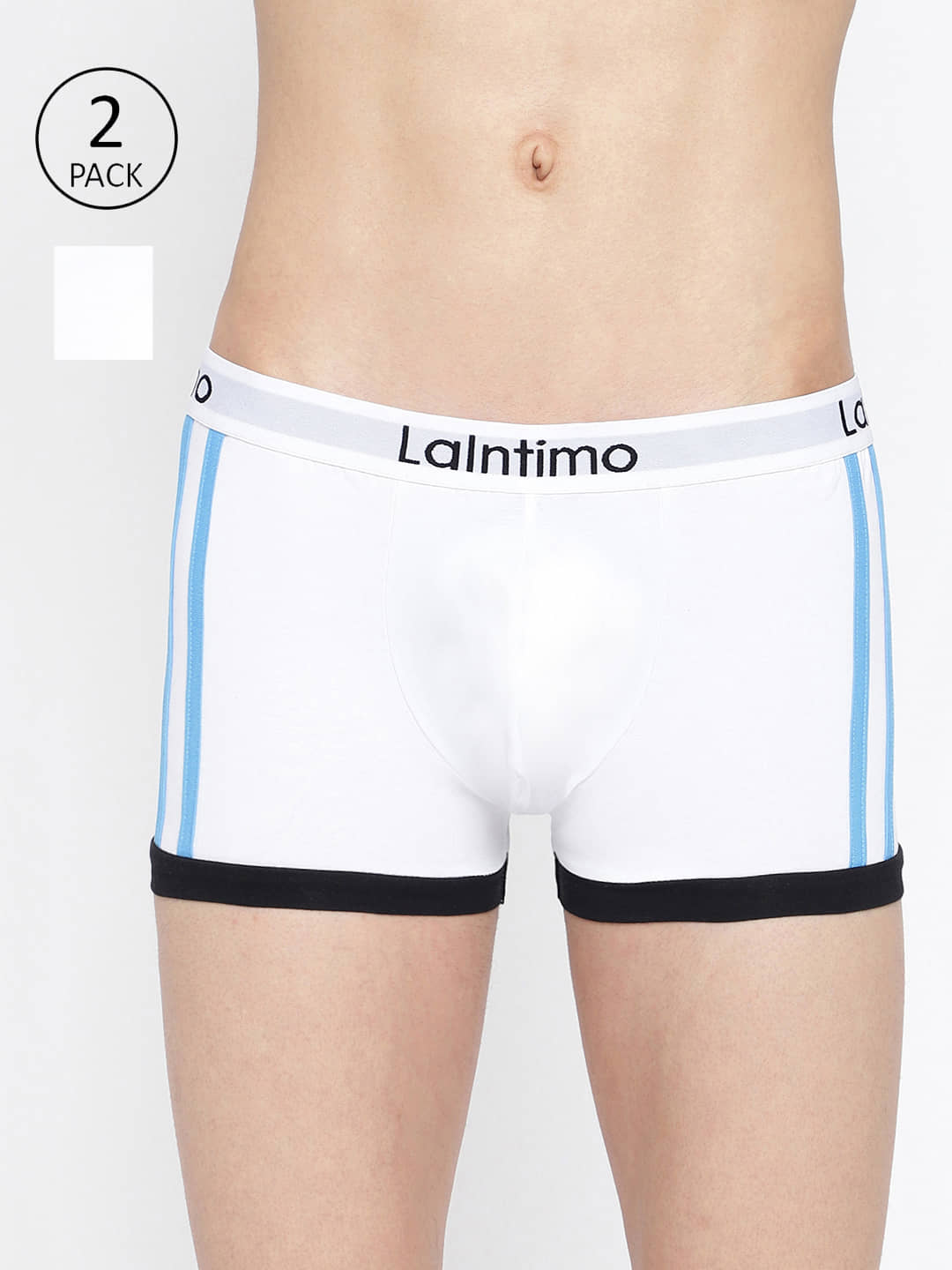 La Intimo Pack of 2 Cotton Trunks For Men's ( Black )