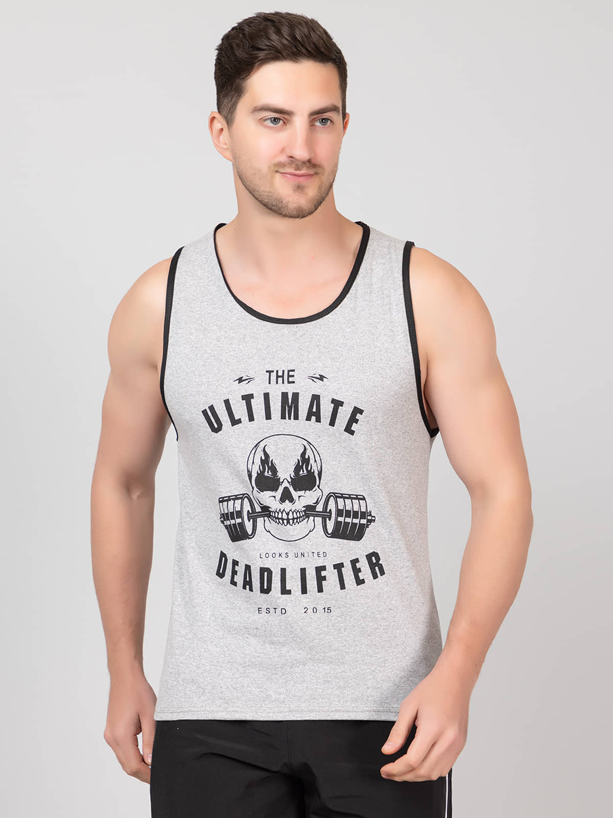 Looks United Pack of 1 Cotton Gym Vest For Men ( Black ) - Nightwear & Loungewear | Buy online on ZillyBuy
