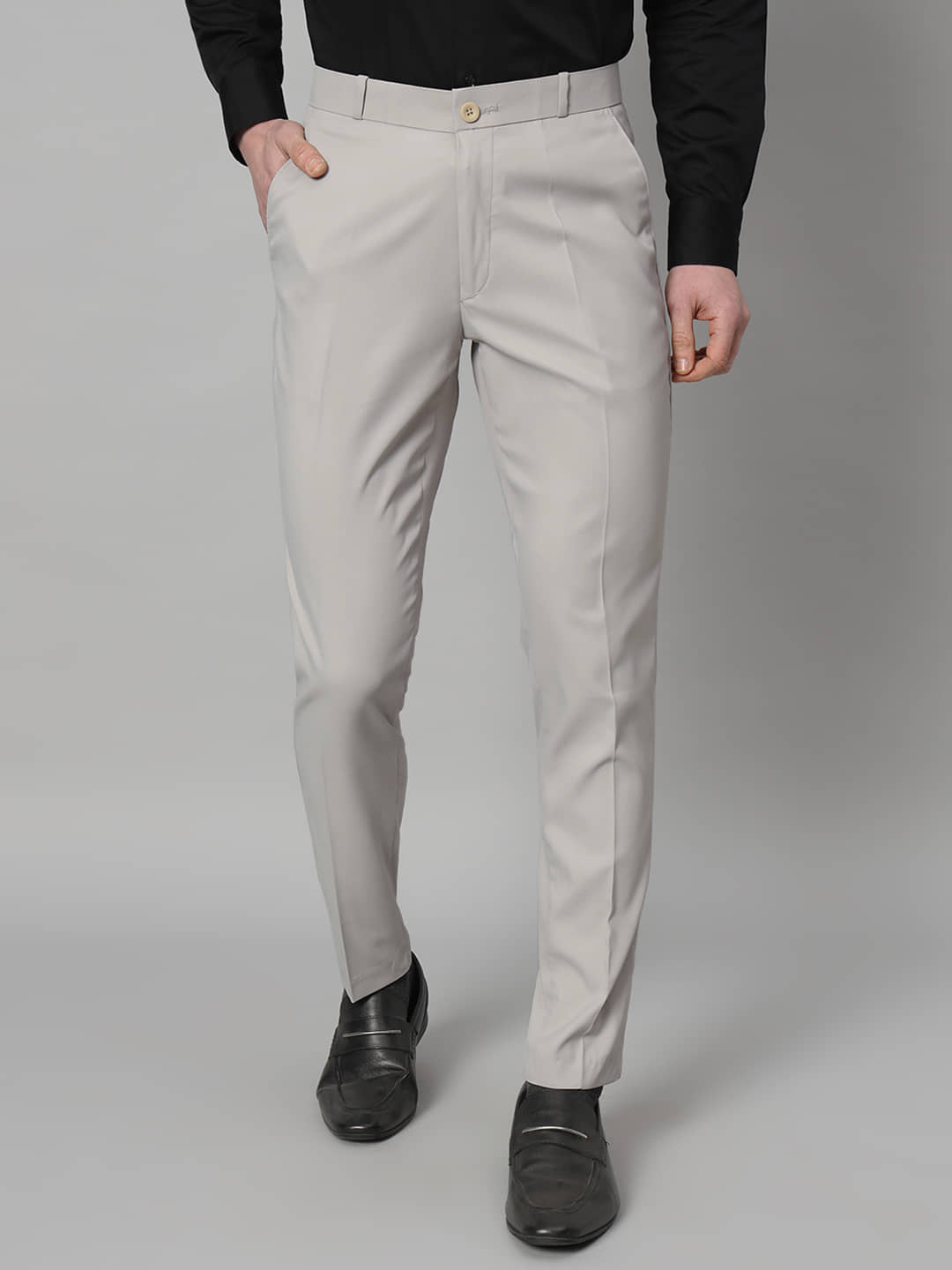 RAGZO Regular Flat Men's Formal Trouser - Light Grey ( Pack of 1 ) - Trousers | Buy online on ZillyBuy
