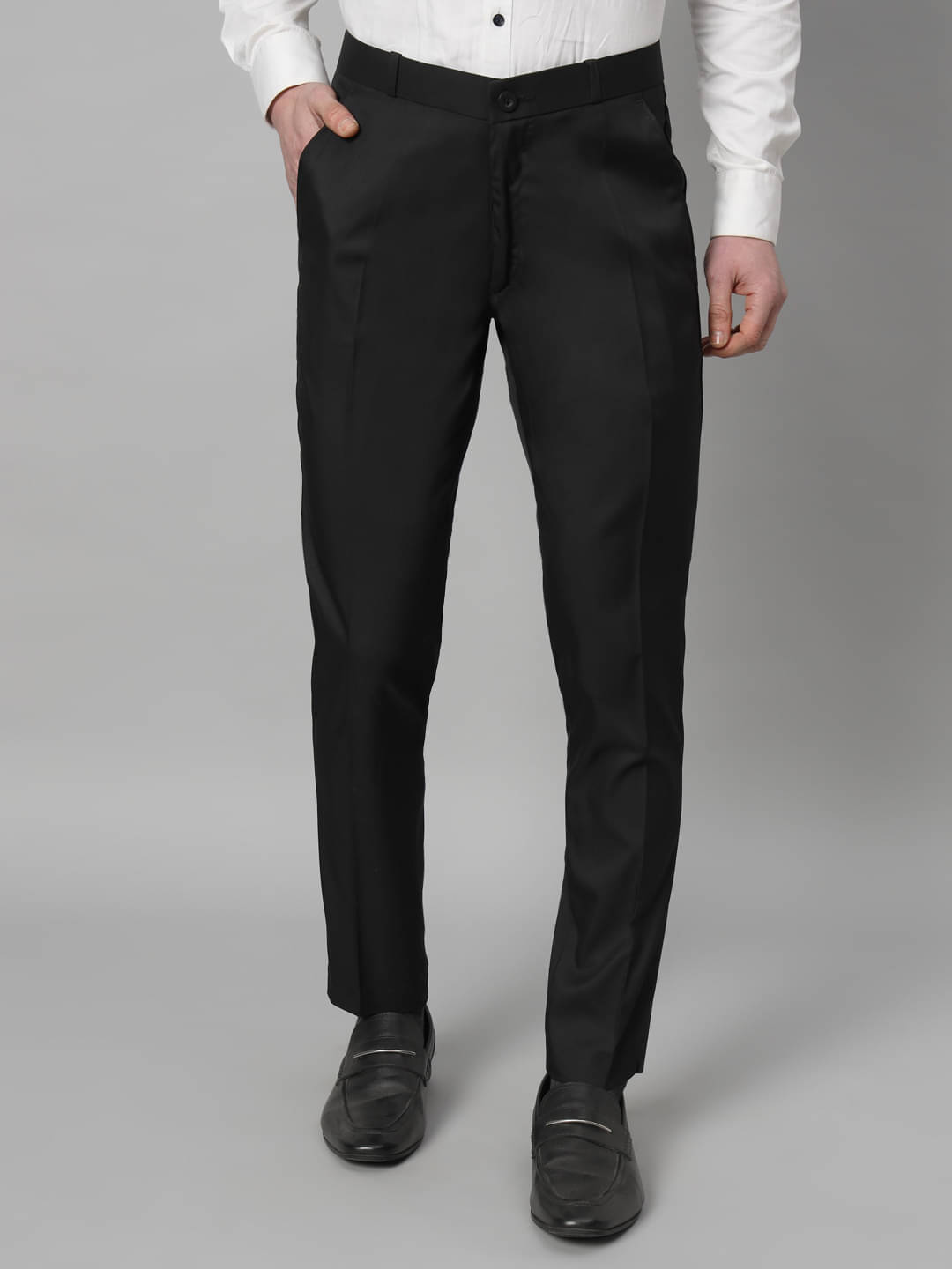     			RAGZO Regular Flat Men's Formal Trouser - Black ( Pack of 1 )