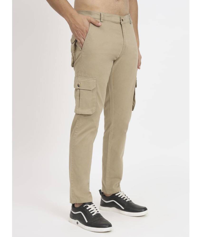     			RAGZO Regular Flat Men's Cargos - Beige ( Pack of 1 )