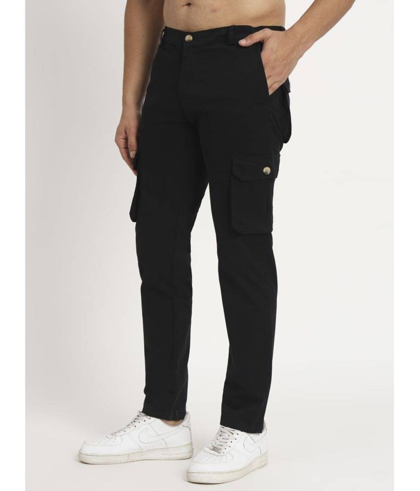     			RAGZO Regular Flat Men's Cargos - Black ( Pack of 1 )