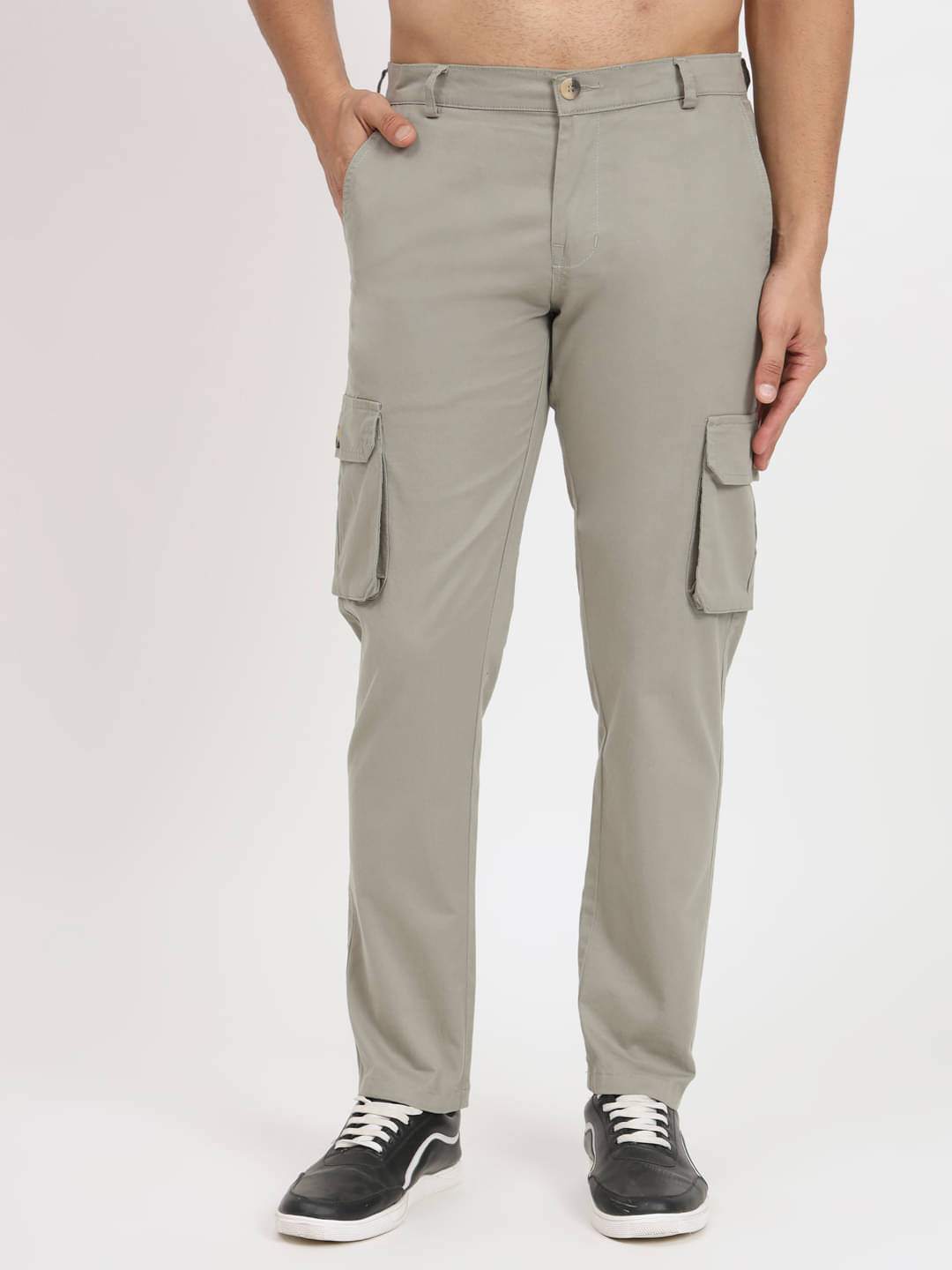     			RAGZO Regular Flat Men's Cargos - Light Green ( Pack of 1 )