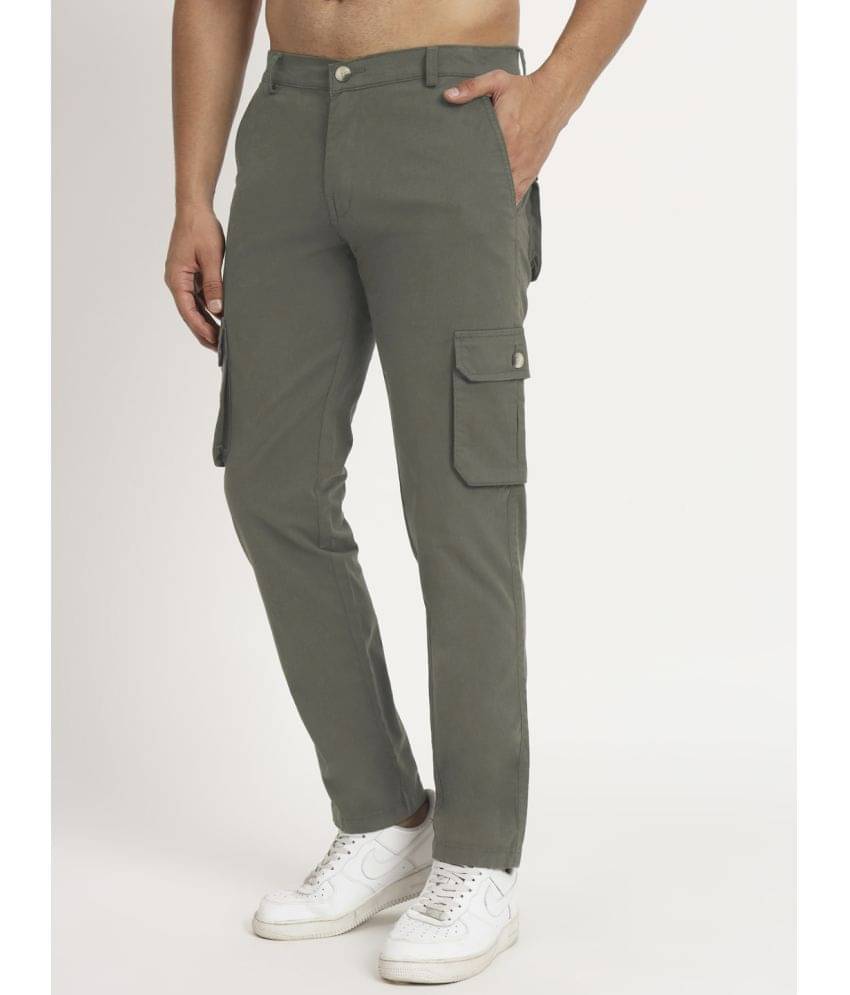     			RAGZO Regular Flat Men's Cargos - Olive Green ( Pack of 1 )