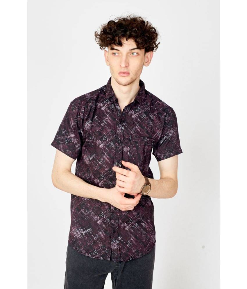 Somore Cotton Blend Regular Fit Printed Half Sleeves Men's Casual Shirt - Purple ( Pack of 1 ) Somore Cotton Blend Regular Fit Printed Half Sleeves Men's Casual Shirt - Purple ( Pack of 1 )