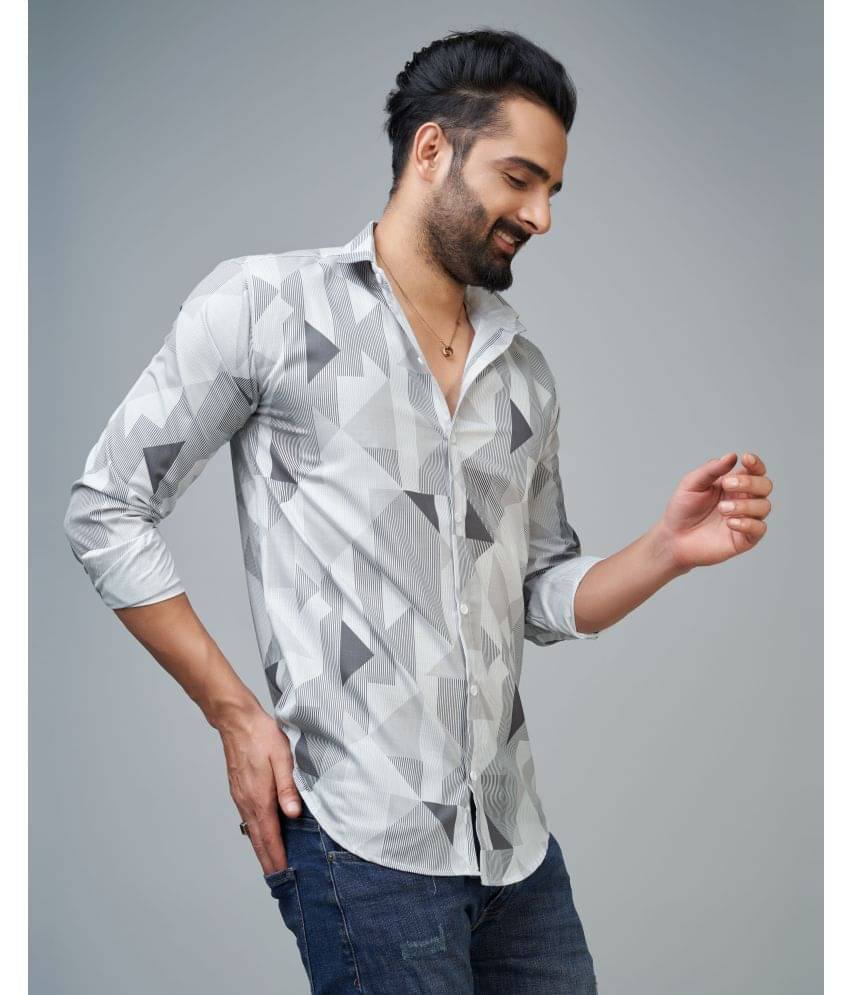     			Somore Cotton Blend Regular Fit Printed Full Sleeves Men's Casual Shirt - Grey ( Pack of 1 )