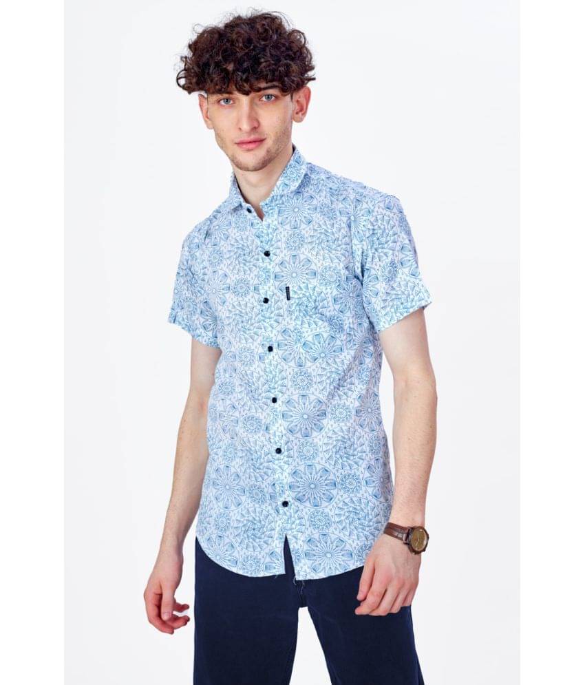Somore Cotton Blend Regular Fit Printed Half Sleeves Men's Casual Shirt - Light Blue ( Pack of 1 ) Somore Cotton Blend Regular Fit Printed Half Sleeves Men's Casual Shirt - Light Blue ( Pack of 1 )