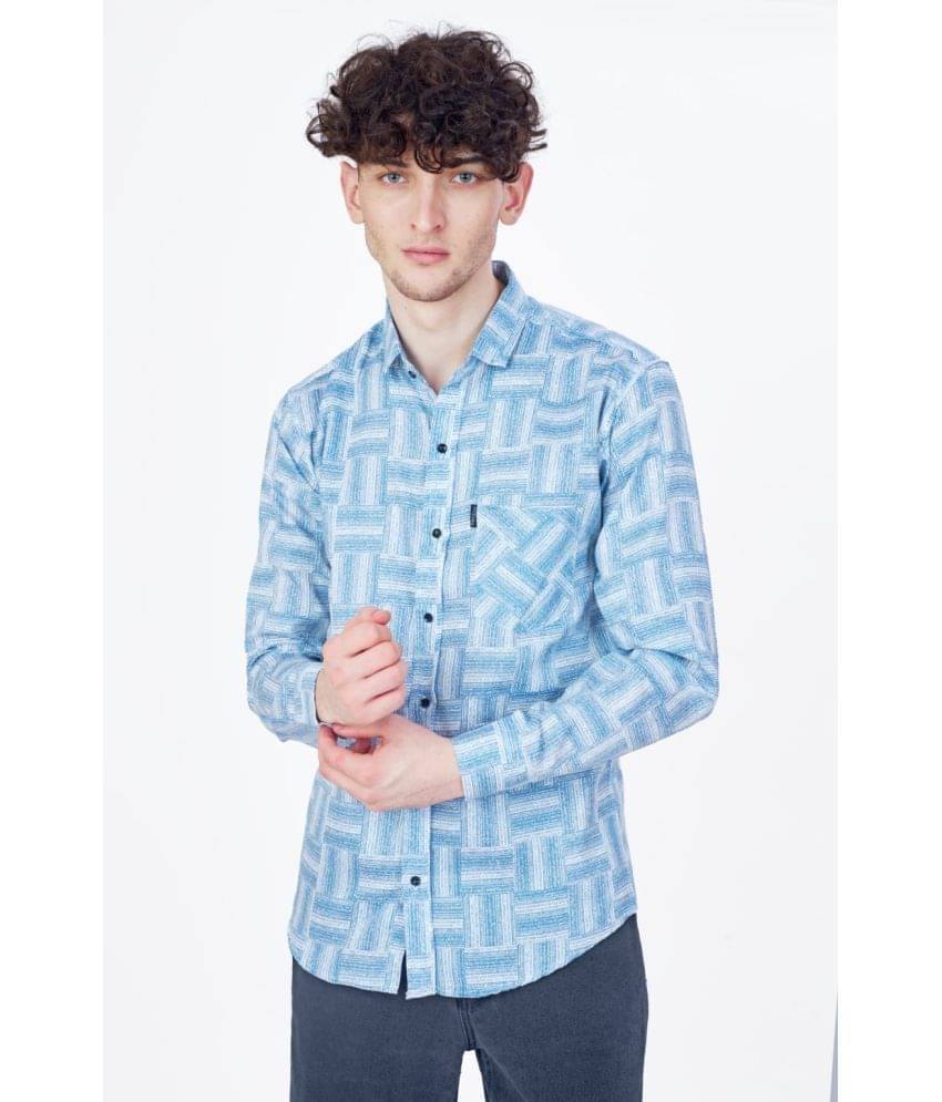     			Somore Cotton Blend Regular Fit Printed Full Sleeves Men's Casual Shirt - Light Blue ( Pack of 1 )