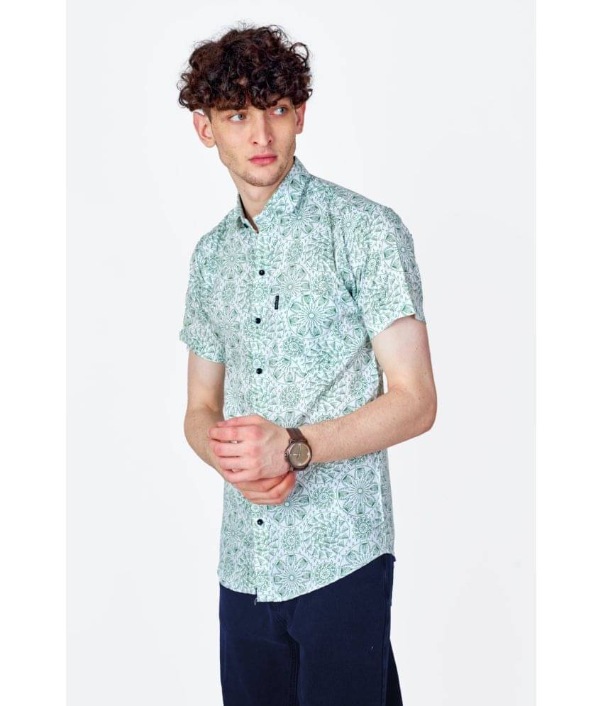 Somore Cotton Blend Regular Fit Printed Half Sleeves Men's Casual Shirt - Green ( Pack of 1 ) Somore Cotton Blend Regular Fit Printed Half Sleeves Men's Casual Shirt - Green ( Pack of 1 )