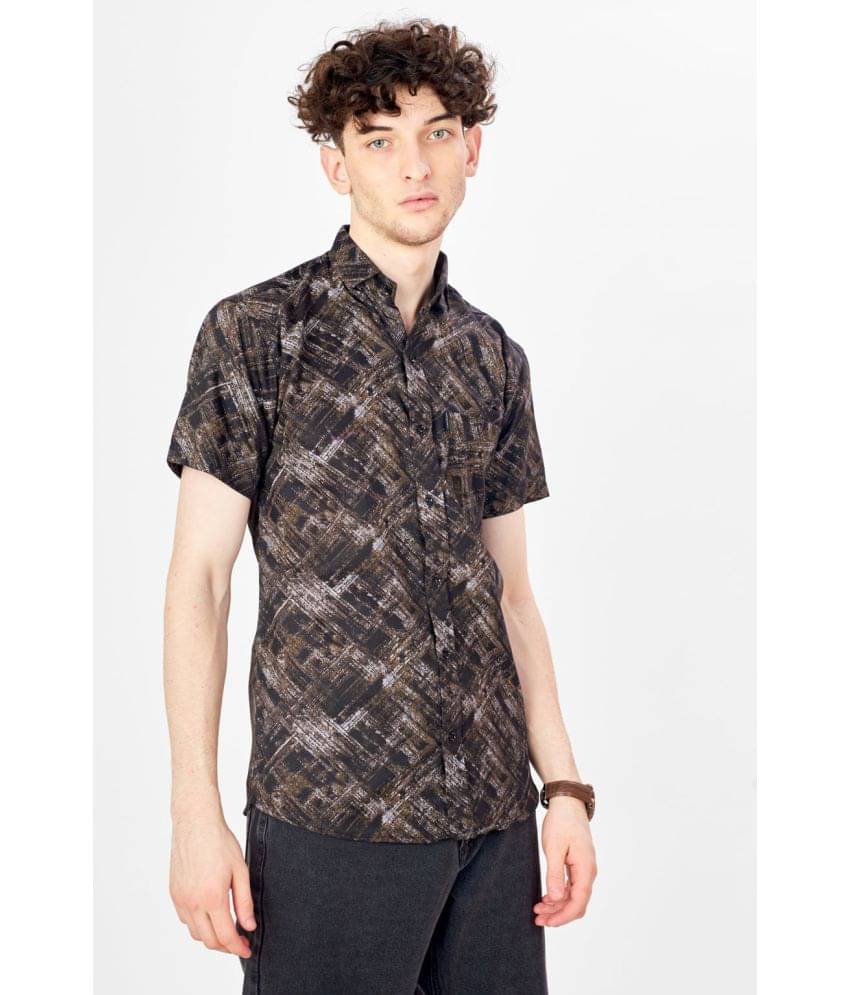     			Somore Cotton Blend Regular Fit Printed Half Sleeves Men's Casual Shirt - Black ( Pack of 1 )