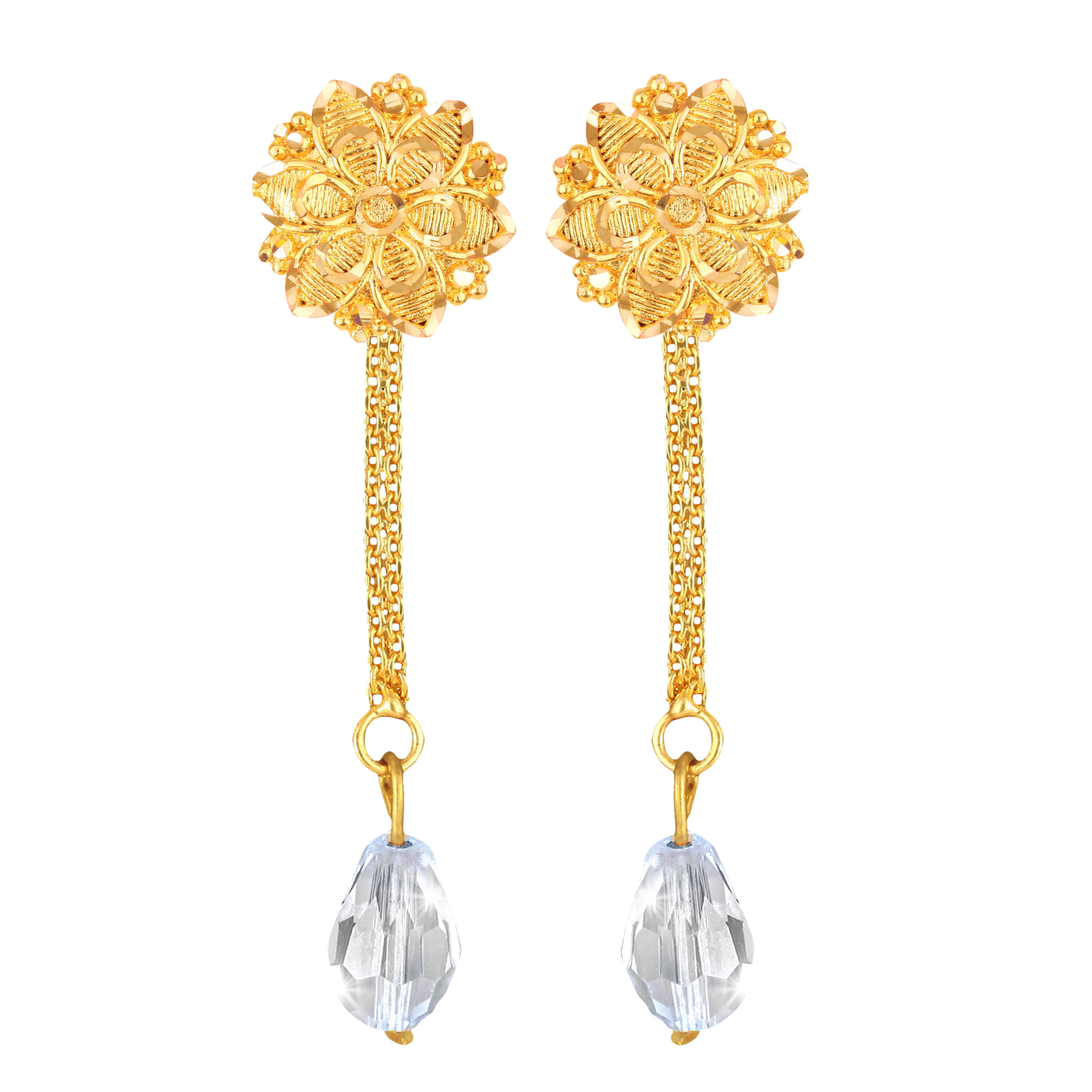     			VIVASTRI Golden Drop Earrings ( Pack of 1 )