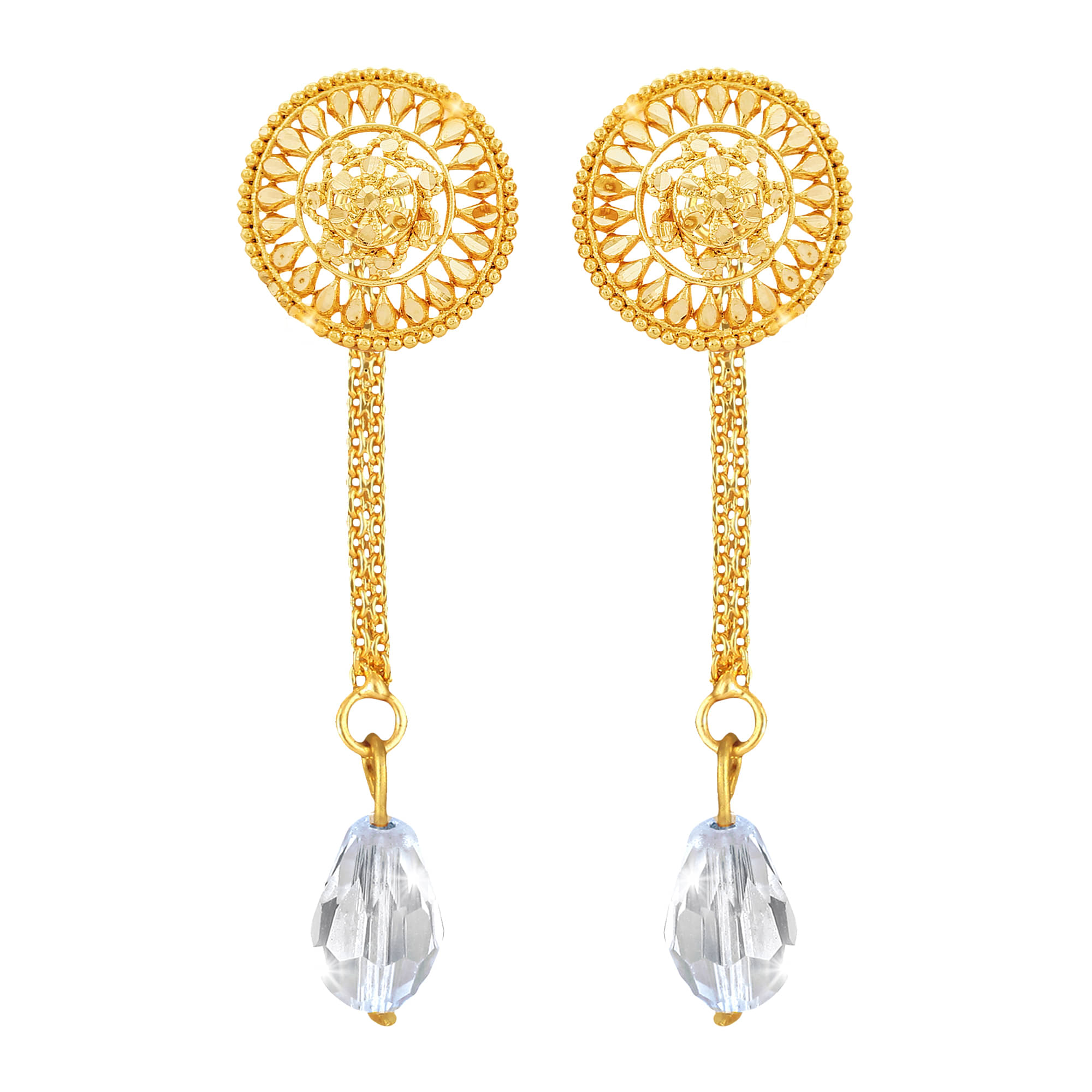     			VIVASTRI Golden Drop Earrings ( Pack of 1 )