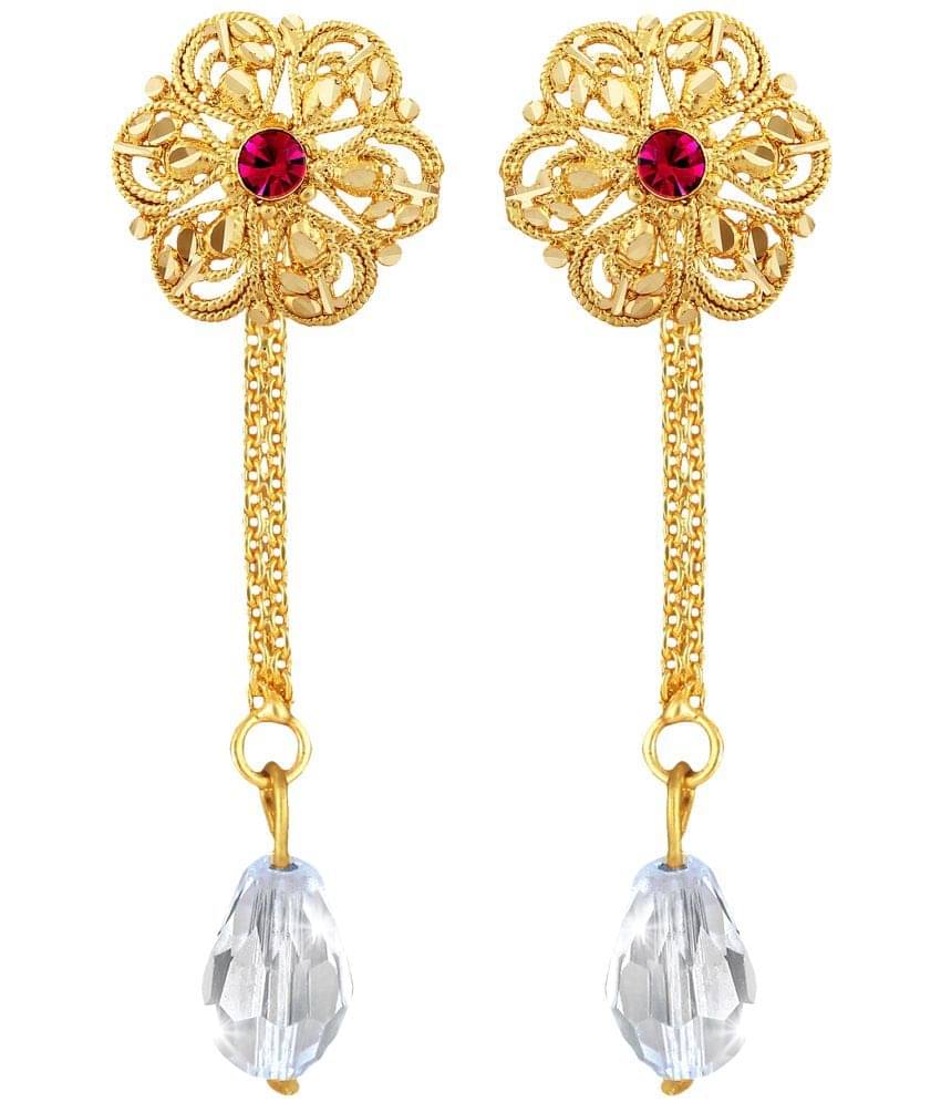     			VIVASTRI Golden Drop Earrings ( Pack of 1 )