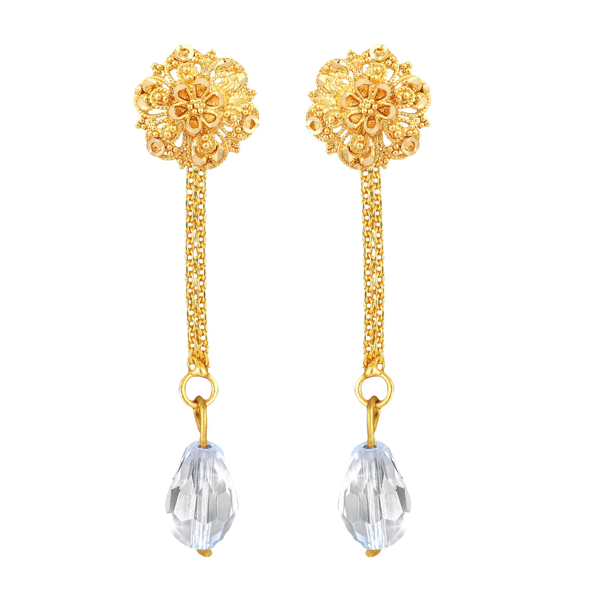 VIVASTRI Golden Drop Earrings ( Pack of 1 ) - Earrings | Buy online on ZillyBuy