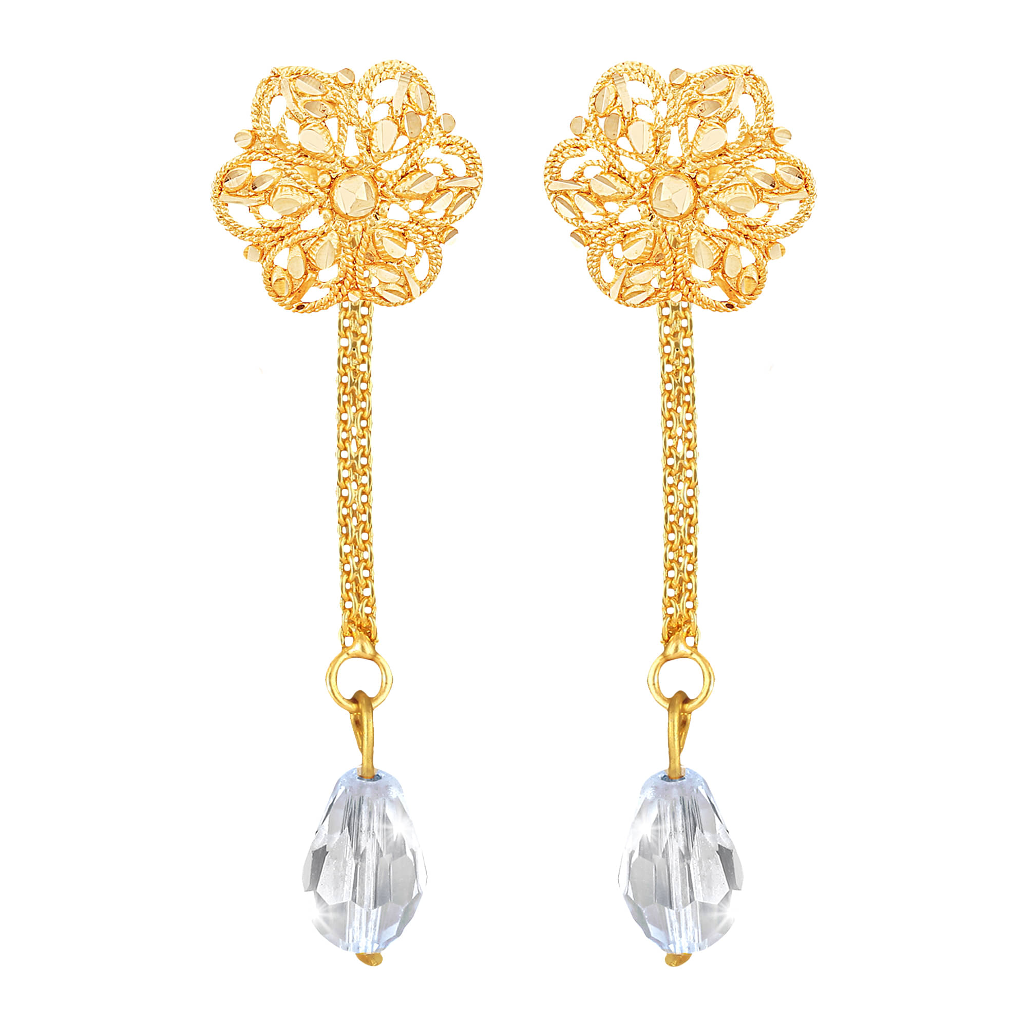     			VIVASTRI Golden Drop Earrings ( Pack of 1 )