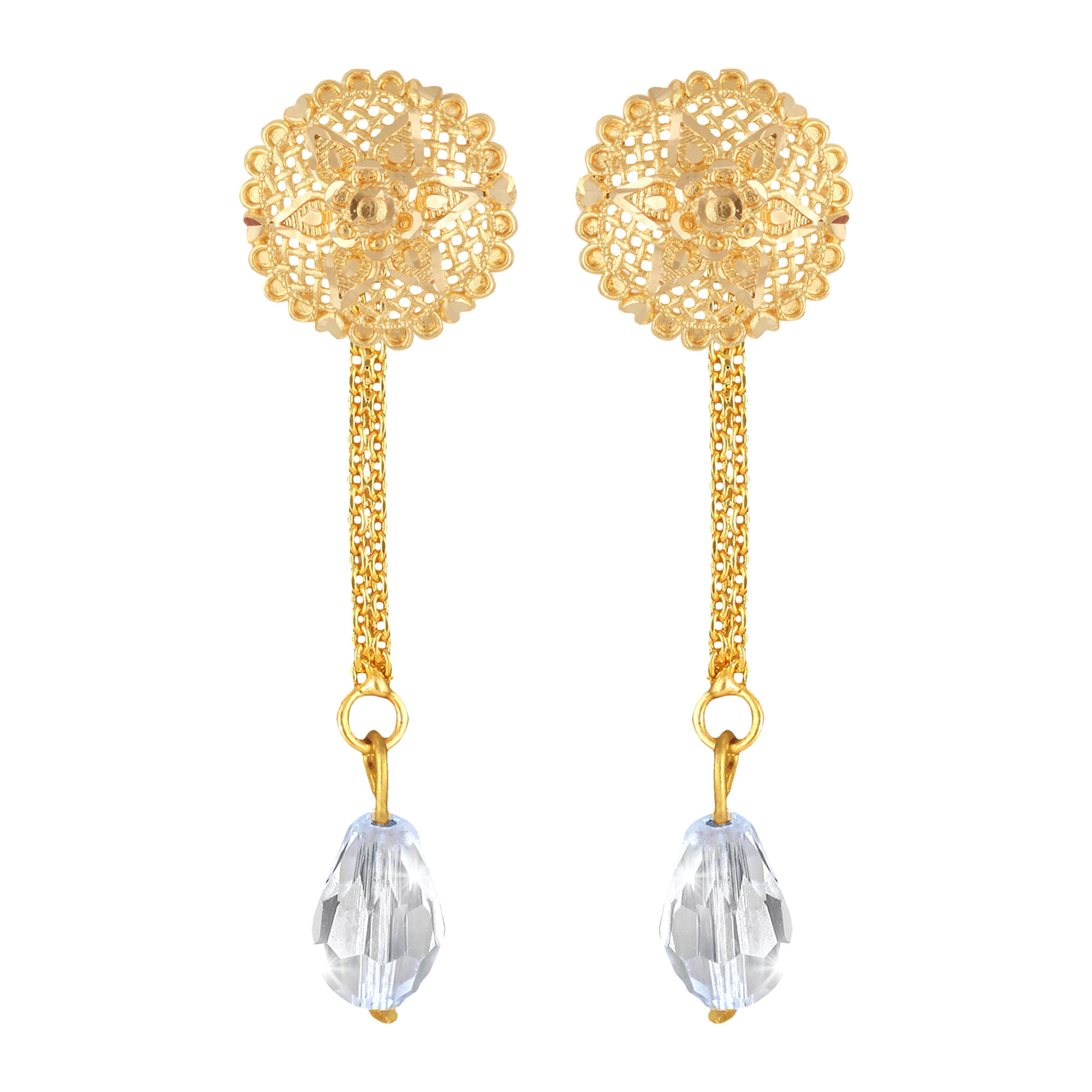     			VIVASTRI Golden Drop Earrings ( Pack of 1 )