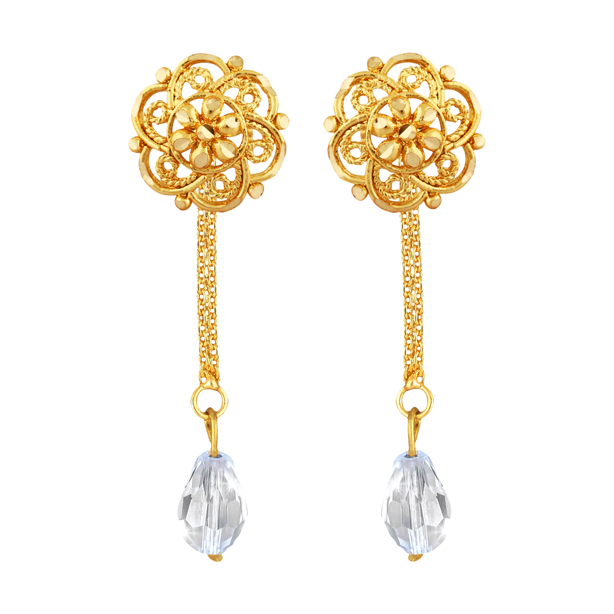 VIVASTRI Golden Drop Earrings ( Pack of 1 ) - Earrings | Buy online on ZillyBuy