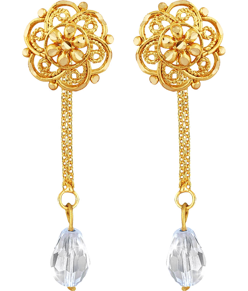 VIVASTRI Golden Drop Earrings ( Pack of 1 ) - Earrings | Buy online on ZillyBuy