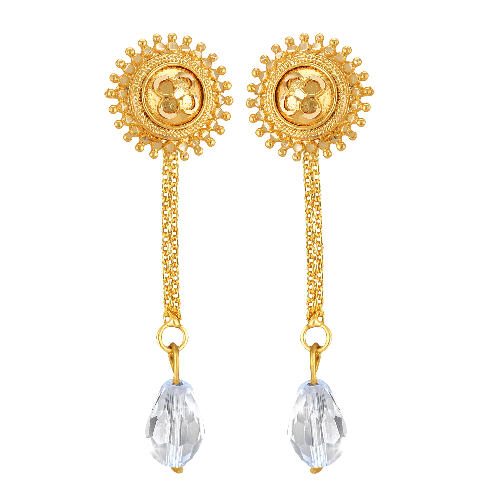 VIVASTRI Golden Drop Earrings ( Pack of 1 ) - Earrings | Buy online on ZillyBuy