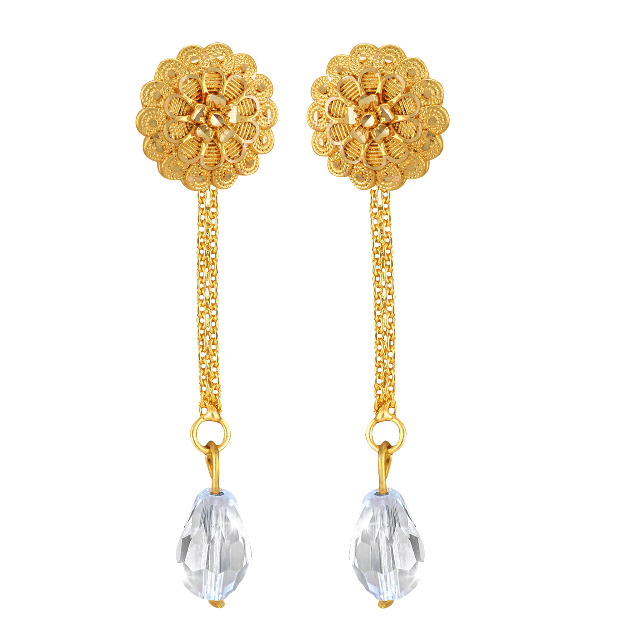     			VIVASTRI Golden Drop Earrings ( Pack of 1 )