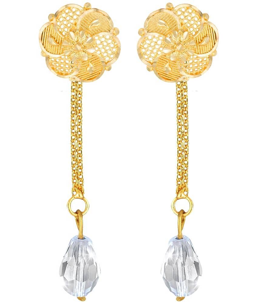 VIVASTRI Golden Drop Earrings ( Pack of 1 ) - Earrings | Buy online on ZillyBuy