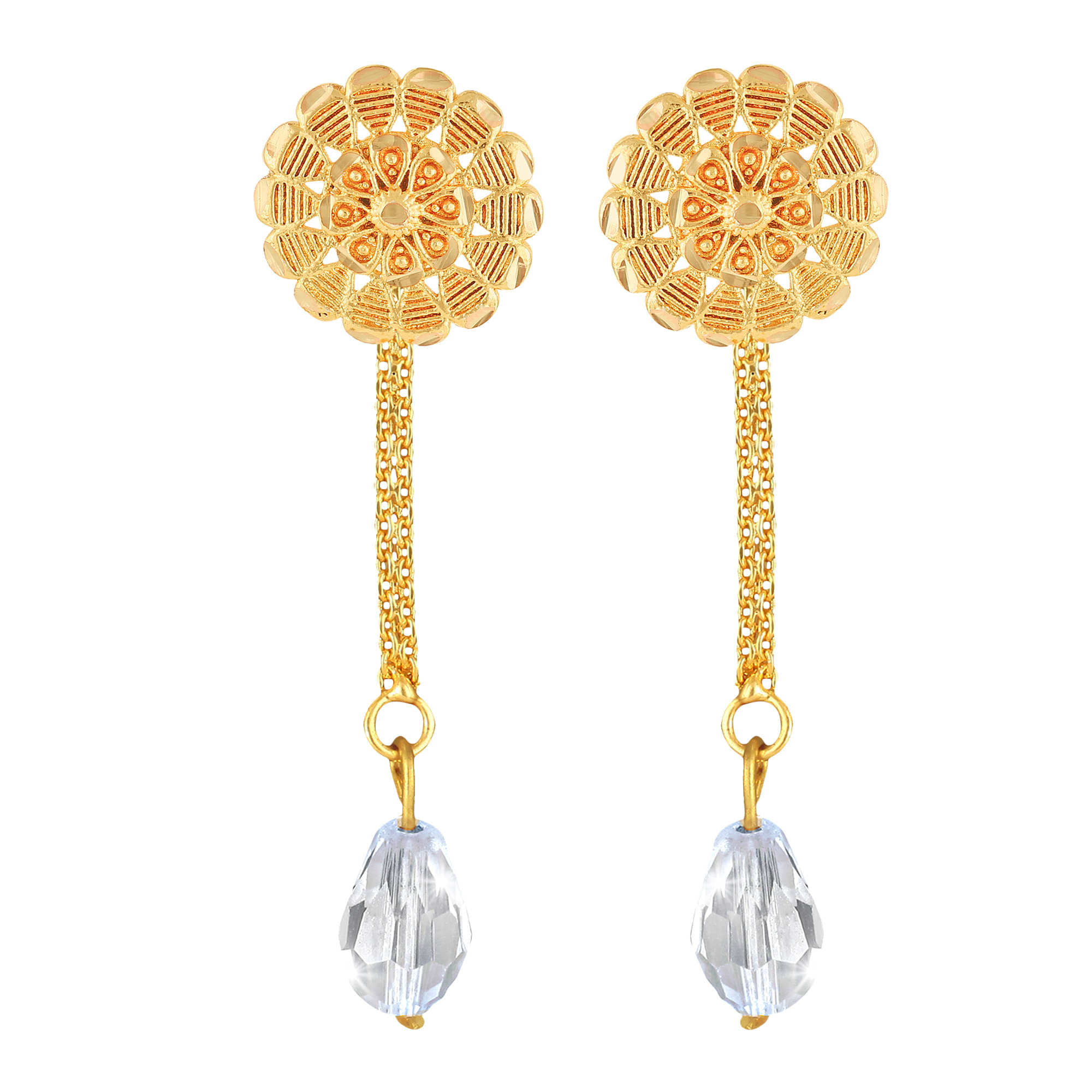     			VIVASTRI Golden Drop Earrings ( Pack of 1 )