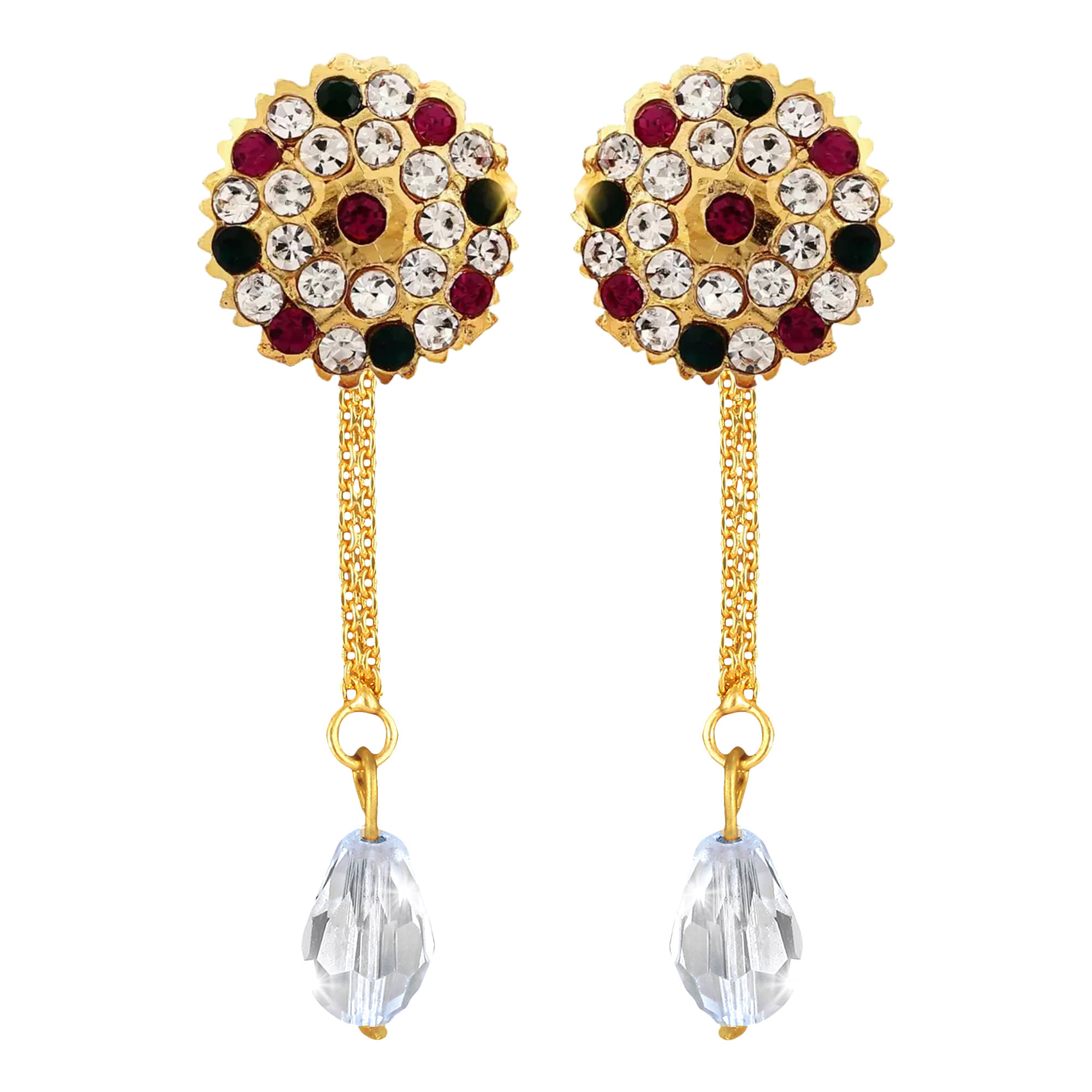     			VIVASTRI Golden Drop Earrings ( Pack of 1 )