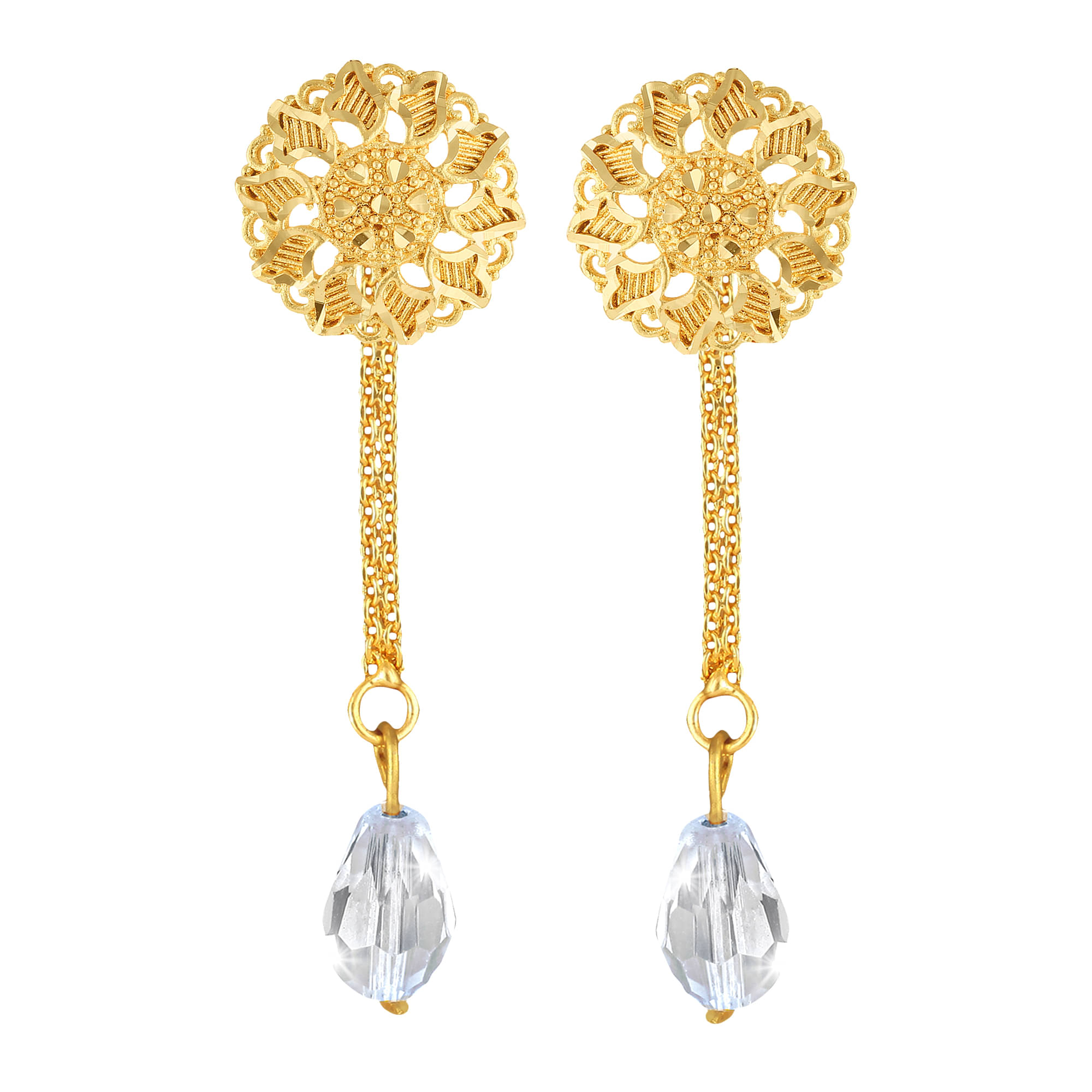     			VIVASTRI Golden Drop Earrings ( Pack of 1 )