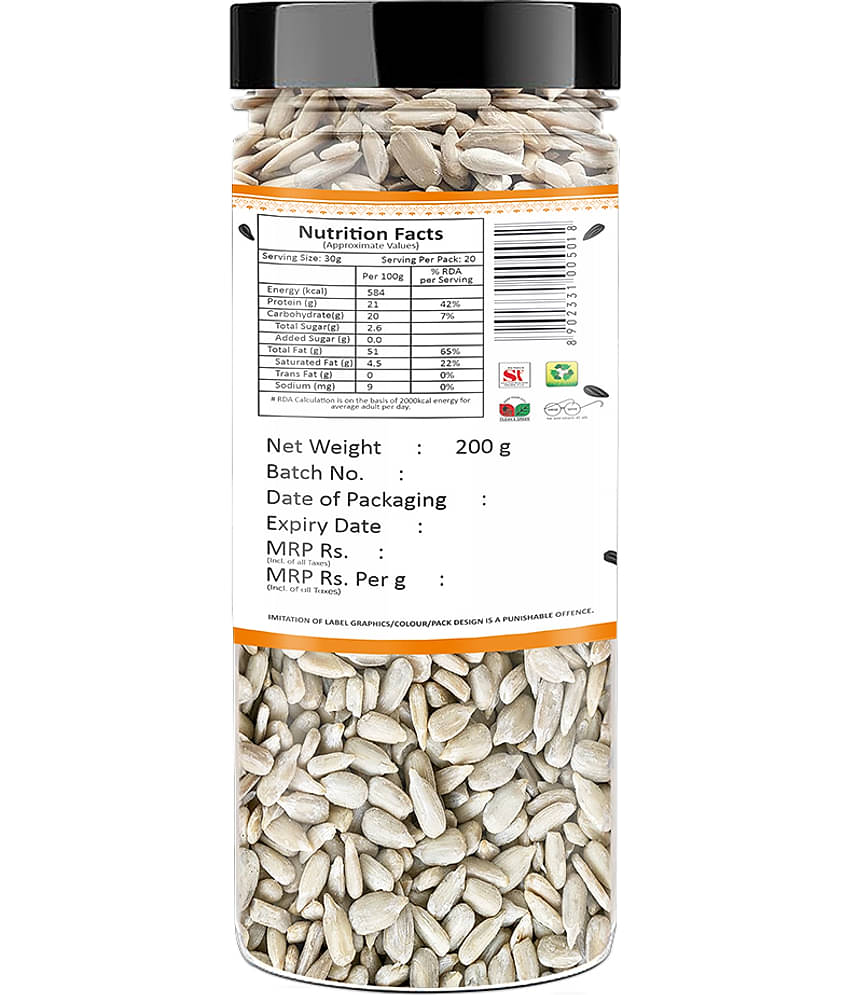 YUM YUM Raw Sunflower Seeds, Rich in Protein & fiber | Edible Healthy Seeds - (200 g)