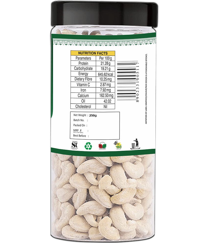 YUM YUM Roasted Salted Cashew Nuts Kaju 500g Cashews (2 x 250 g)