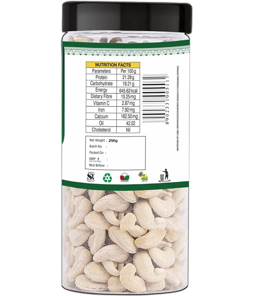 YUM YUM Roasted Salted Cashew Nuts Kaju 500g Cashews (2 x 250 g)