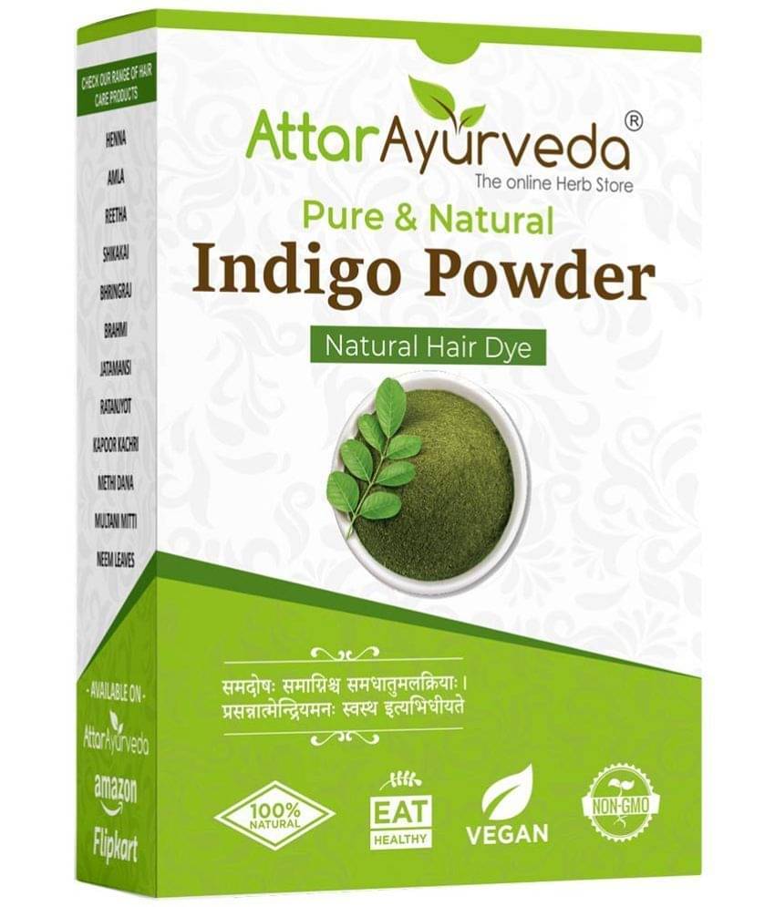     			Attar Ayurveda Indigo Powder Black Hair Colour,Natural Hair Dye 200gm (Pack of 1)