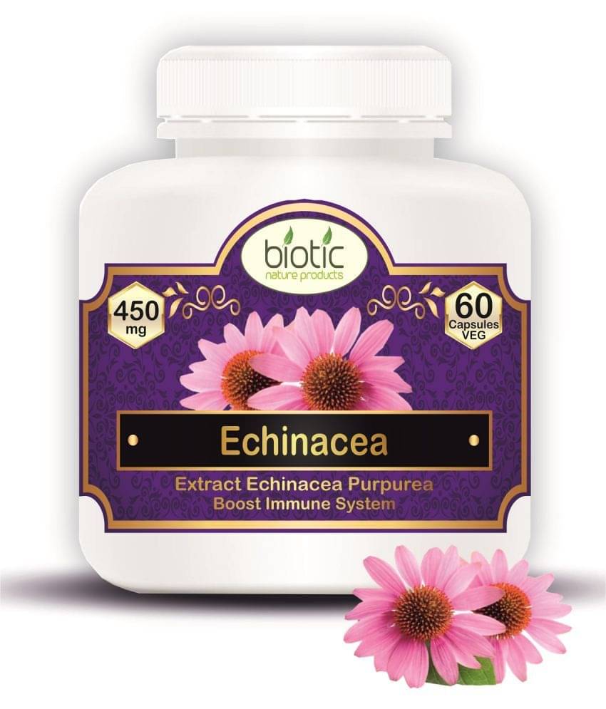 Biotic Echinacea Capsules Extract 450mg Veg Capsules 60 no.s Biotic Echinacea Capsules Extract 450mg Veg Capsules 60 no.s