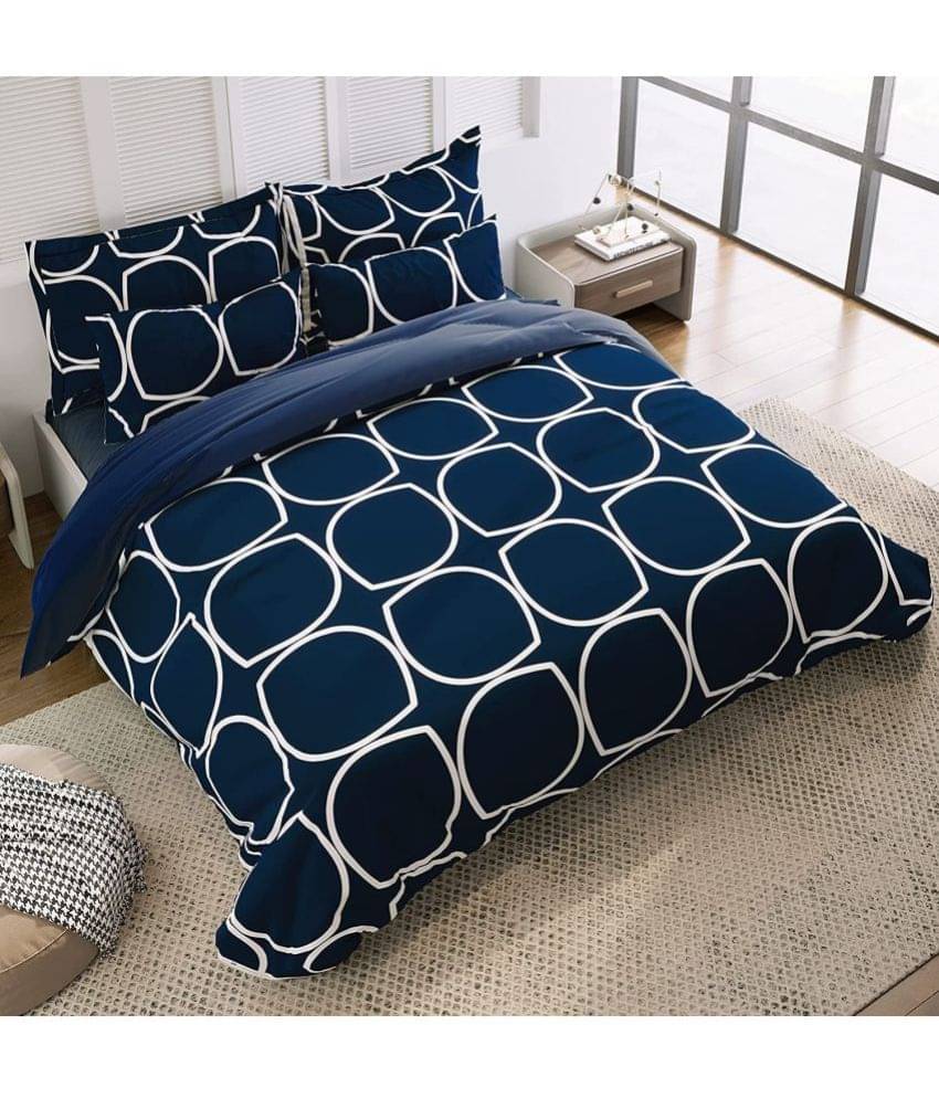Neekshaa Glace Cotton 1 Double Bedsheet with 2 Pillow Covers ( Blue ) Neekshaa Glace Cotton 1 Double Bedsheet with 2 Pillow Covers ( Blue )