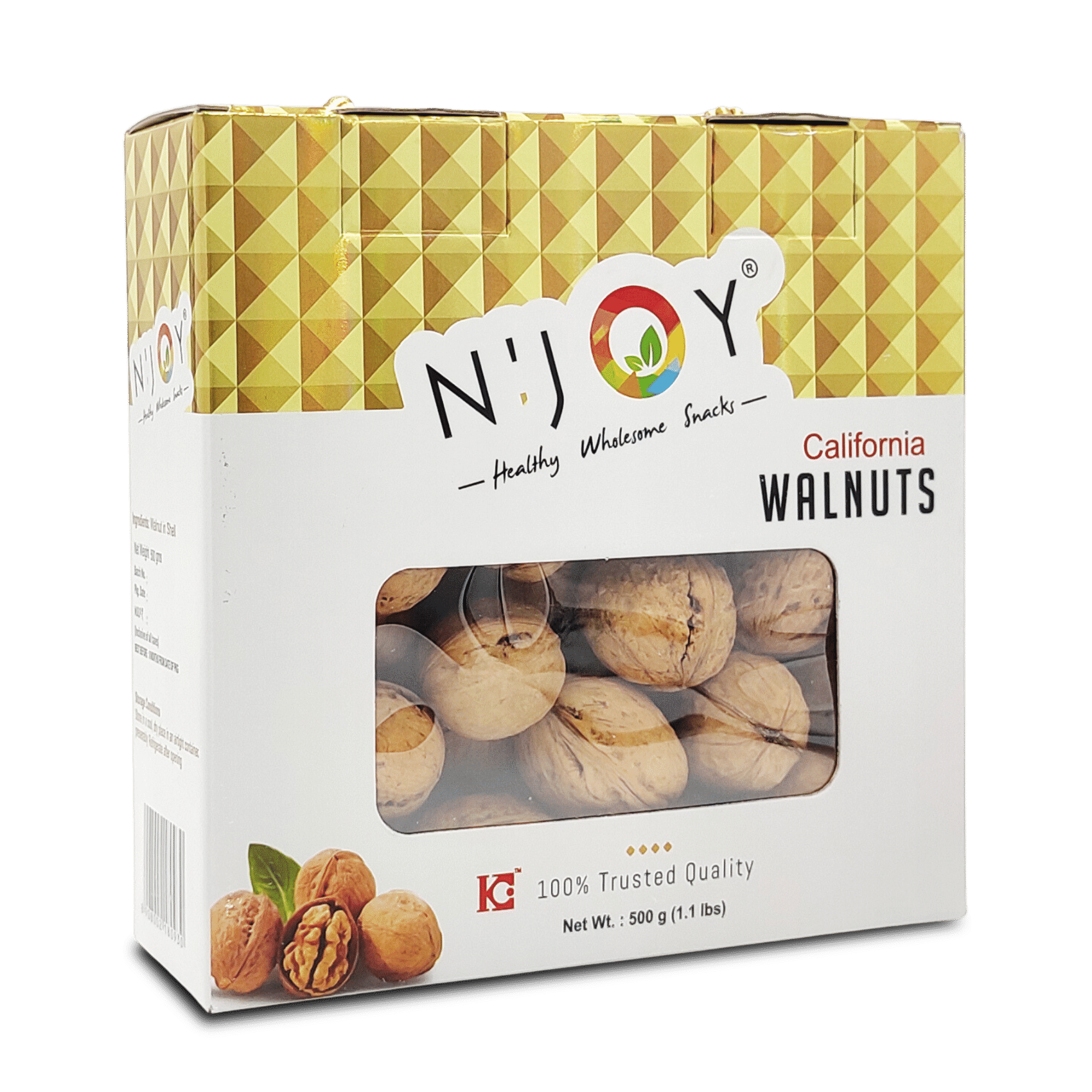    			Njoy Californian Inshell Walnuts 500g | Walnuts Dry Fruits | Walnuts | Fresh Walnuts and with shell for Snacking & Baking