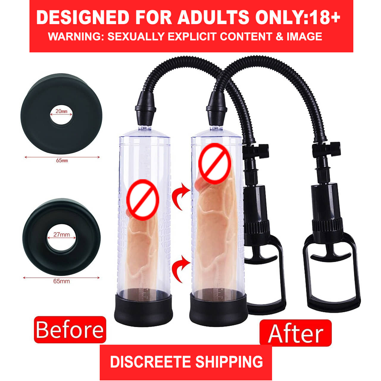 Penis Vacuum Manual power Pump Male Enhancement Enlarger Pump for Men - TIN PACK - IMPORTED\nvacuum pump for men