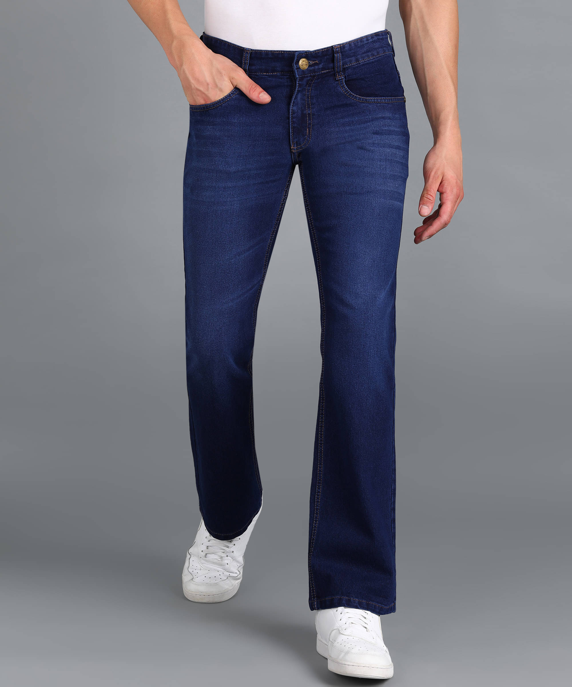    			Urbano Fashion Regular Fit Bootcut Men's Jeans - Dark Blue ( Pack of 1 )