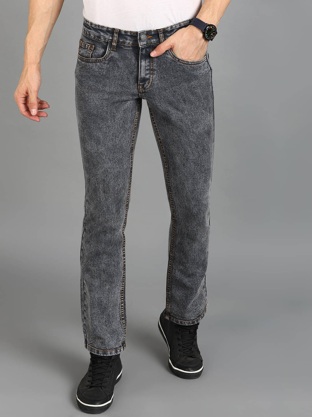 Urbano Fashion Regular Fit Bootcut Men's Jeans - Dark Grey ( Pack of 1 ) Urbano Fashion Regular Fit Bootcut Men's Jeans - Dark Grey ( Pack of 1 )