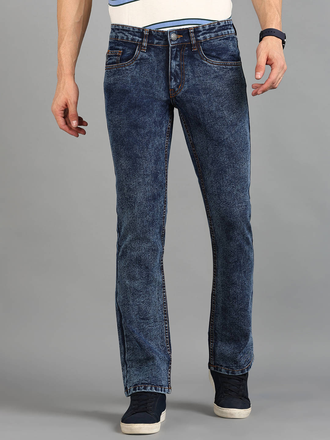     			Urbano Fashion Regular Fit Bootcut Men's Jeans - Dark Blue ( Pack of 1 )