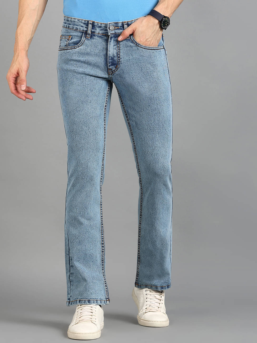     			Urbano Fashion Regular Fit Bootcut Men's Jeans - Light Blue ( Pack of 1 )