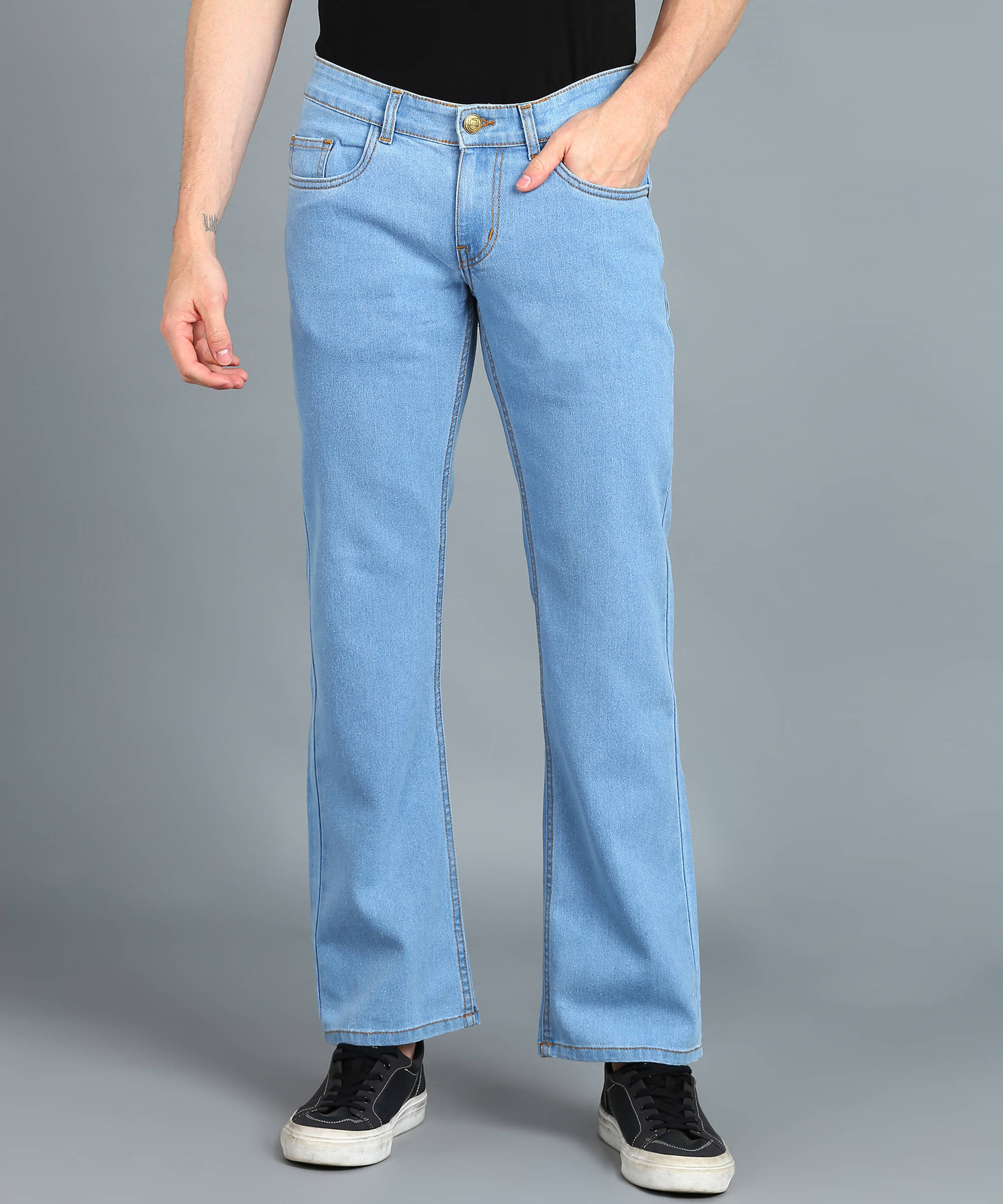     			Urbano Fashion Regular Fit Bootcut Men's Jeans - Light Blue ( Pack of 1 )