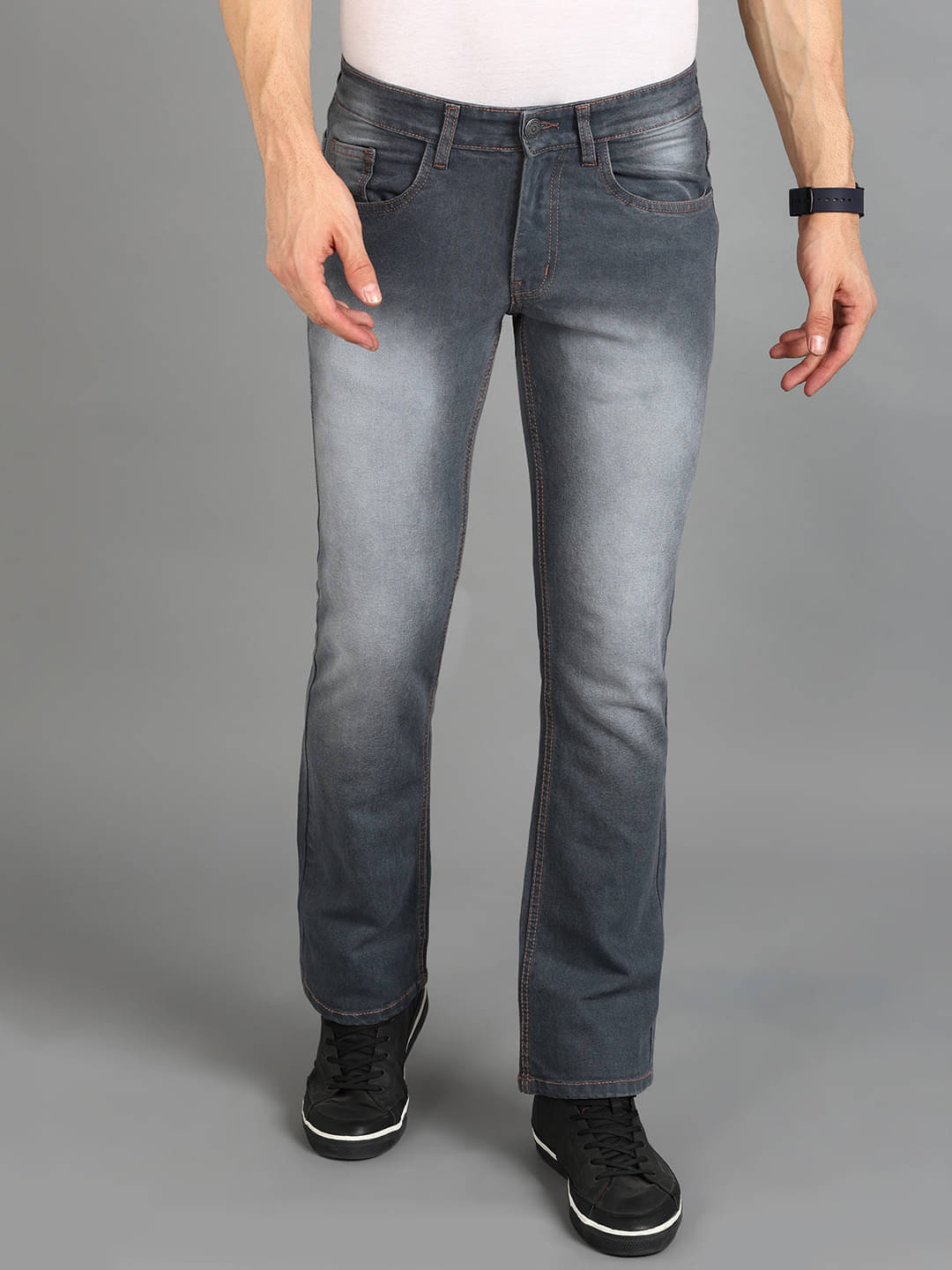     			Urbano Fashion Regular Fit Bootcut Men's Jeans - Grey ( Pack of 1 )