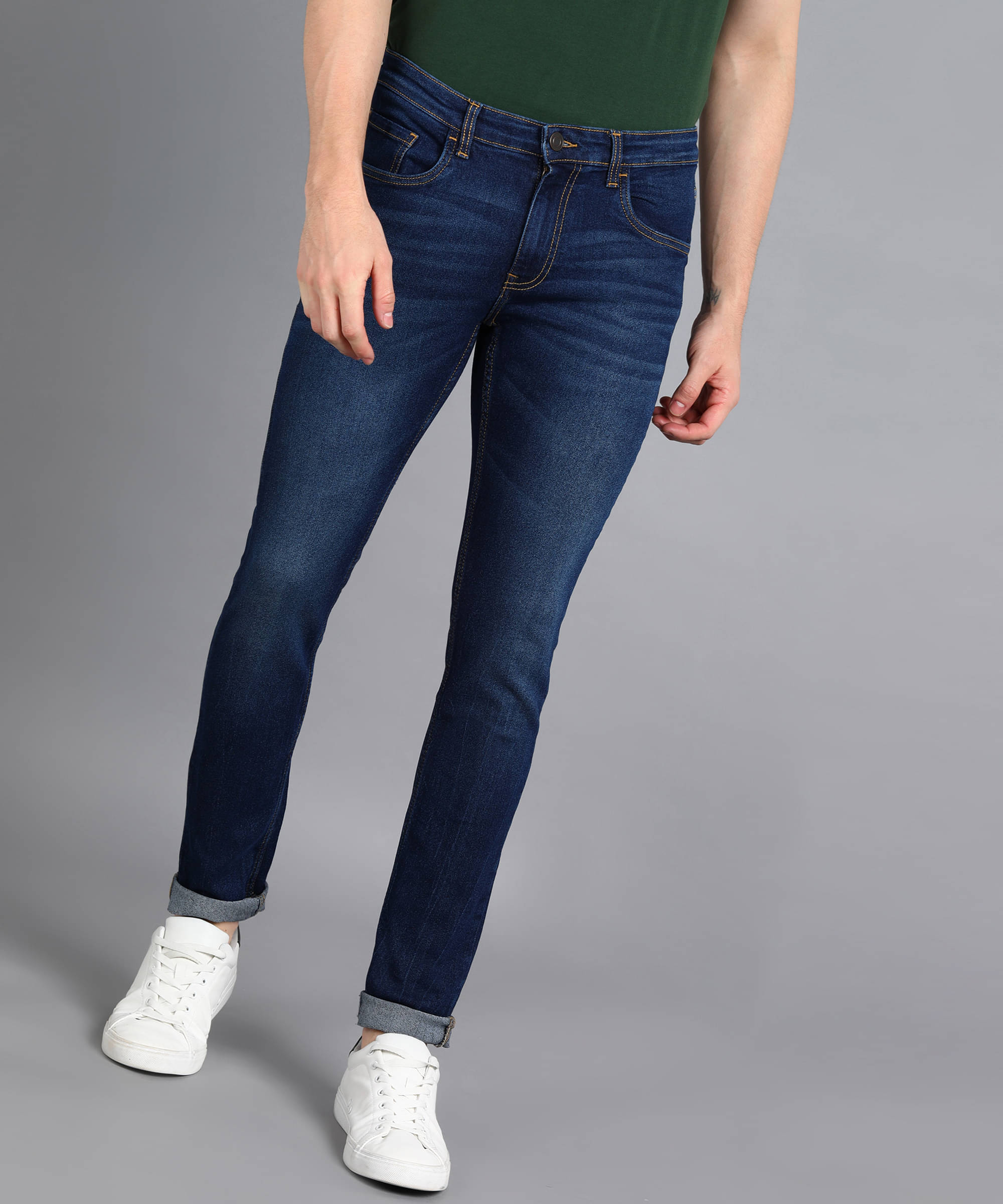     			Urbano Fashion Slim Fit Washed Men's Jeans - Dark Blue ( Pack of 1 )